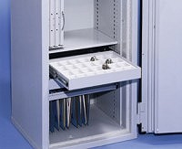 Pull-out key compartment shelf 28 compartments
